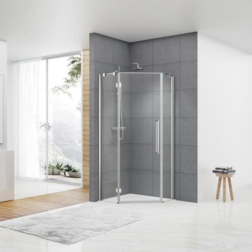 Douchecabine Van Rijn ST05 Vijfhoek 90x200 cm 8 mm Helder, Doe-het-zelf en Verbouw, Sanitair, Douche, Nieuw, Chroom, Ophalen of Verzenden