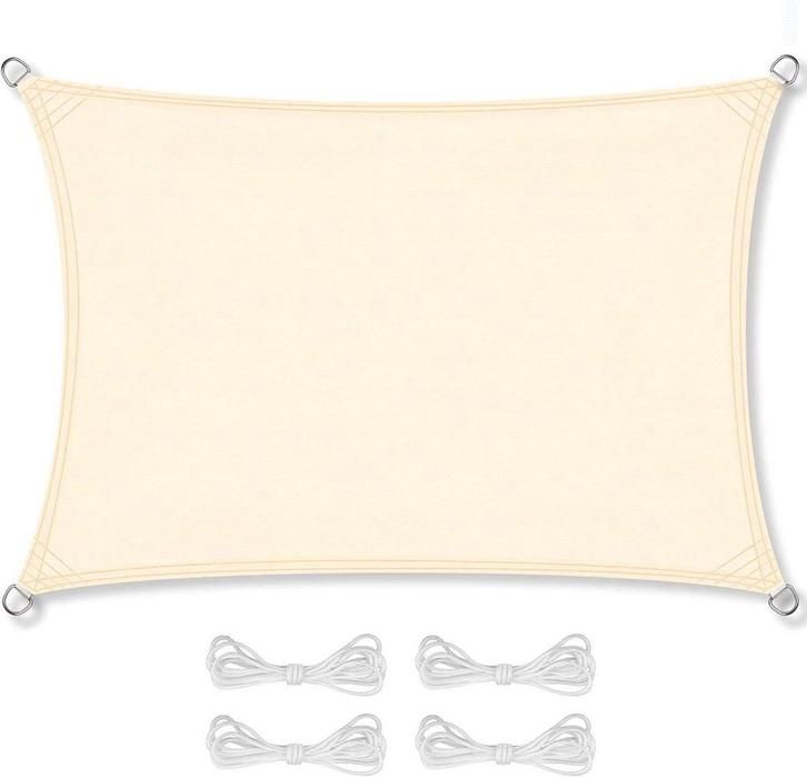 Veelzijdig zonwering zeil - 3x5m - Beige, Tuin en Terras, Schaduwdoeken, Nieuw, Ophalen of Verzenden