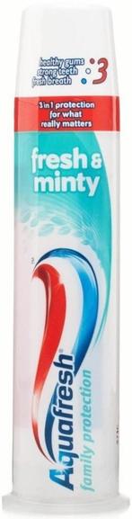 AQUAFRESH FRESH & MINTY TANDPASTA FLACON 100 ML, Verzenden, Nieuw