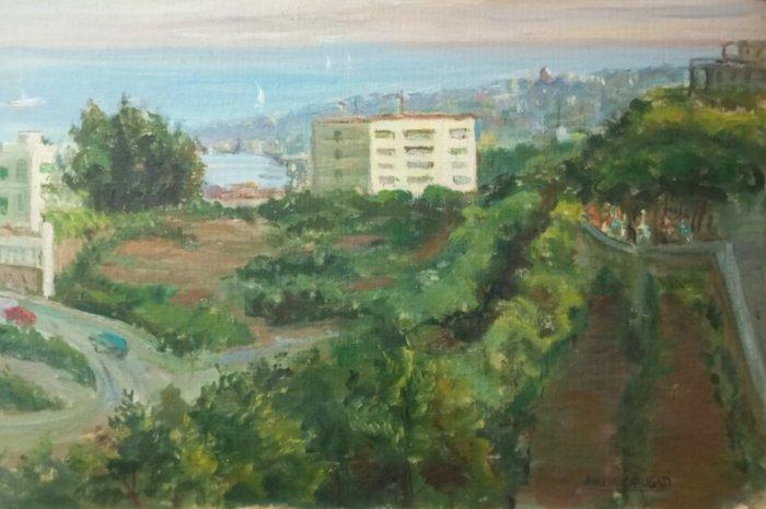 Angela Carugati (1881-1977) - Strada di Napoli, Antiek en Kunst, Kunst | Schilderijen | Modern