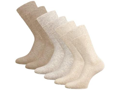 6 paar SQOTTON® Katoenen sokken - Naadloos - Beige-mix, Kleding | Heren, Sokken en Kousen, Verzenden