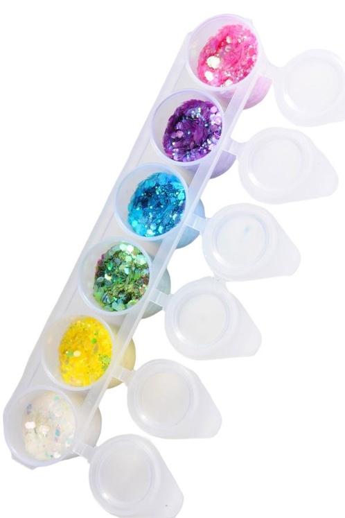 Gekleurde Chunky Glitters Set 7 delig, Hobby en Vrije tijd, Feestartikelen, Nieuw, Verzenden