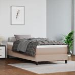 vidaXL Boxspring met matras kunstleer cappuccinokleurig, Overige materialen, 90 cm, Eenpersoons, Bruin