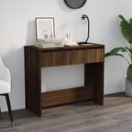 vidaXL Wandtafel 89x41x76,5 cm staal bruin eikenkleur, Huis en Inrichting, Tafels | Bijzettafels, Verzenden, Nieuw