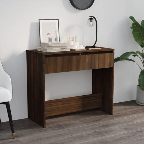 vidaXL Wandtafel 89x41x76,5 cm staal bruin eikenkleur, Huis en Inrichting, Tafels | Bijzettafels, Nieuw, Verzenden