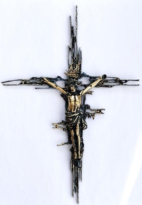 sculptuur, Cristo de San Juan - 60 cm - Geëmailleerd brons., Antiek en Kunst, Antiek | Boeken en Bijbels