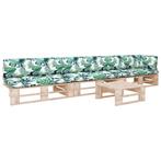 vidaXL 4-delige Loungeset pallet met kussens geïmpregneerd, Verzenden, Nieuw, Loungeset