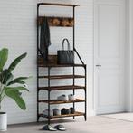 vidaXL Kledingrek met schoenenrek 70x34x184 cm gerookt, Kleding | Dames, Kledingrekken, Verzenden, Nieuw