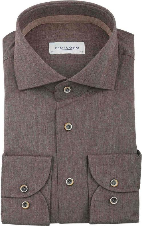 Profuomo Overhemd Flanel Bruin maat 41 Heren, Kleding | Heren, Overhemden, Bruin, Nieuw, Verzenden