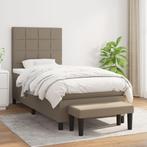 vidaXL Boxspring met matras stof taupe 100x200 cm, Huis en Inrichting, Slaapkamer | Bedden, 100 cm, Eenpersoons, Verzenden, Nieuw