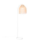 Landelijke vloerlamp wit met rotan - Sam, Huis en Inrichting, Lampen | Vloerlampen, Nieuw, Overige materialen, Landelijk, 150 tot 200 cm