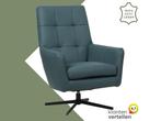 Leren draaifauteuil Central - Toledo Whale (blauw/grijs), Huis en Inrichting, Fauteuils, Nieuw, Ophalen of Verzenden, 75 tot 100 cm