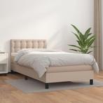 vidaXL Boxspring met matras kunstleer cappuccinokleurig, Overige materialen, 90 cm, Eenpersoons, Bruin
