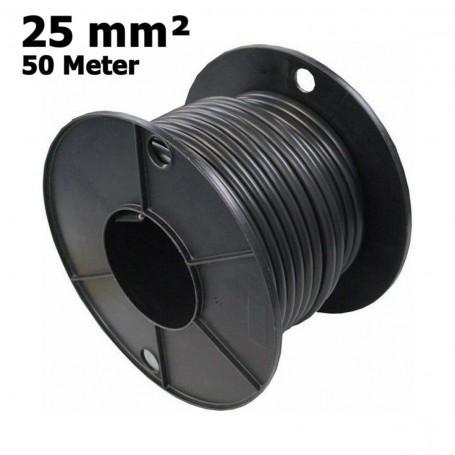 Rol van 25mm², 50 meter - Rood/zwart Dubbel geïsoleerde a., Doe-het-zelf en Verbouw, Zonnepanelen en Toebehoren, Nieuw, Verzenden