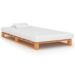 vidaXL Bedframe pallet massief grenenhout bruin 90x200 cm, 90 cm, Eenpersoons, Bruin, Verzenden