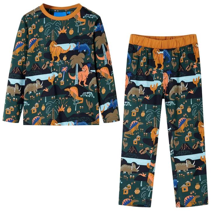 vidaXL Kinderpyjama met lange mouwen 104 donkergroen, Kinderen en Baby's, Kinderkleding | Overige, Nieuw, Verzenden