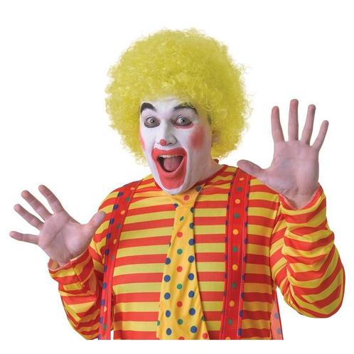 Verkleed clown pruik geel voor volwassenen - Pruiken unisex, Hobby en Vrije tijd, Feestartikelen, Verzenden