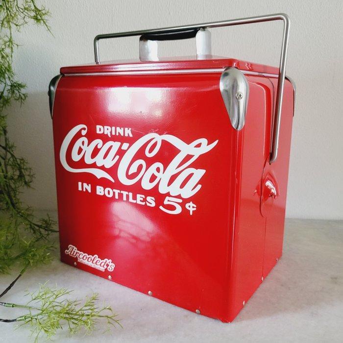 Coca-Cola - Reclamebord - Koelbox, 1990 - Metaal, Antiek en Kunst, Antiek | Wandborden en Tegels