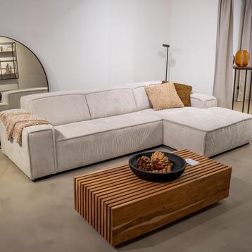 Mooddi Hoekbank Modena Beige Rib van €1699 voor €1299!! beschikbaar voor biedingen