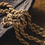 Gouden gedraaide schakel ketting | 47 cm (gouden ketting), Ophalen of Verzenden, Gebruikt, Overige kleuren, Goud
