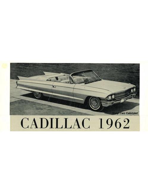 1962 CADILLAC PROGRAMMA BROCHURE, Boeken, Auto's | Folders en Tijdschriften