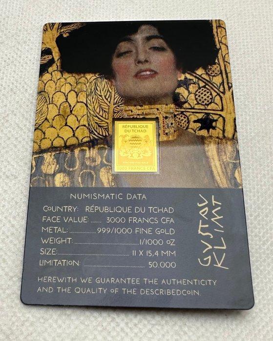 Tsjaad. 3000 Francs Gustav Klimt , muy raro , oro 1/1000 Oz, Postzegels en Munten, Munten | Europa | Niet-Euromunten