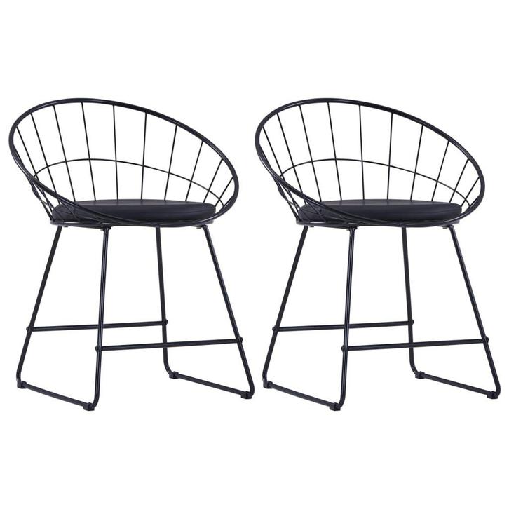 Eetkamerstoel Set 2 Stuks | Retourdeal | Moderne Look, Huis en Inrichting, Stoelen, Twee, Zwart, Nieuw, Ophalen of Verzenden