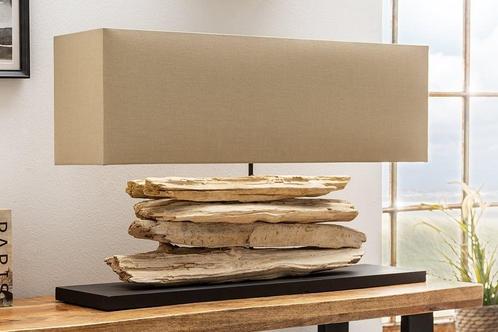 Handgemaakte tafellamp RIVERINE 80 cm beige basis van, Huis en Inrichting, Lampen | Tafellampen, Ophalen of Verzenden