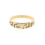 Vintage gouden ring met meander patroon (heren sieraad), Gebruikt, Overige kleuren, 19 tot 20, Ophalen of Verzenden