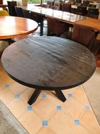 Eettafel rond | 120cm  | Mangohout | Zwart, Huis en Inrichting, Tafels | Eettafels, Ophalen of Verzenden, Nieuw, Industrieel