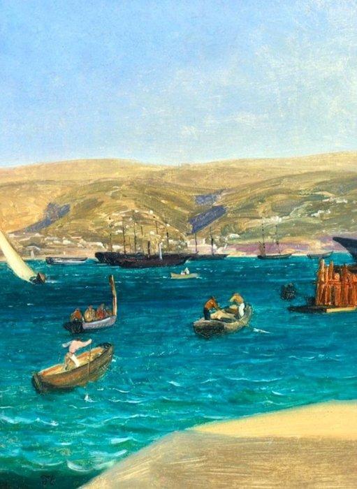 Thomas Ender (1793-1875) - Hafen von Triest, Antiek en Kunst, Kunst | Schilderijen | Klassiek