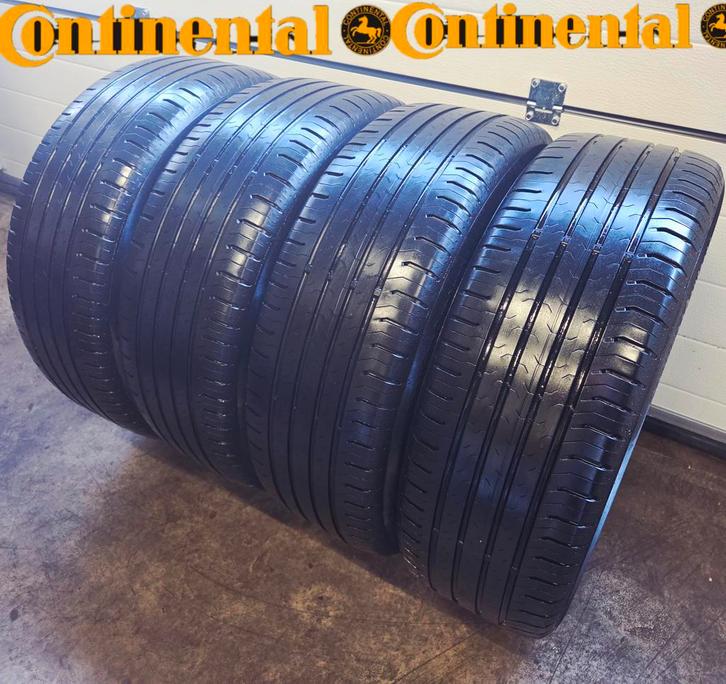 4x 215 55 R18 CONTINENTAL 7mm en 6mm €75 P.S GEMONTEERD, Auto-onderdelen, Banden en Velgen, 18 inch, Zomerbanden, 215 mm, Terreinwagen