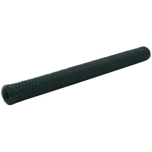 vidaXL Kippengaas 25x1,5 m staal met PVC coating groen, Tuin en Terras, Schuttingen, Nieuw, IJzer, 1 tot 2 meter, Verzenden