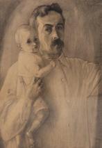 Nicolaas Pieneman (1880-1938) - Vader en kind, Antiek en Kunst, Kunst | Schilderijen | Klassiek
