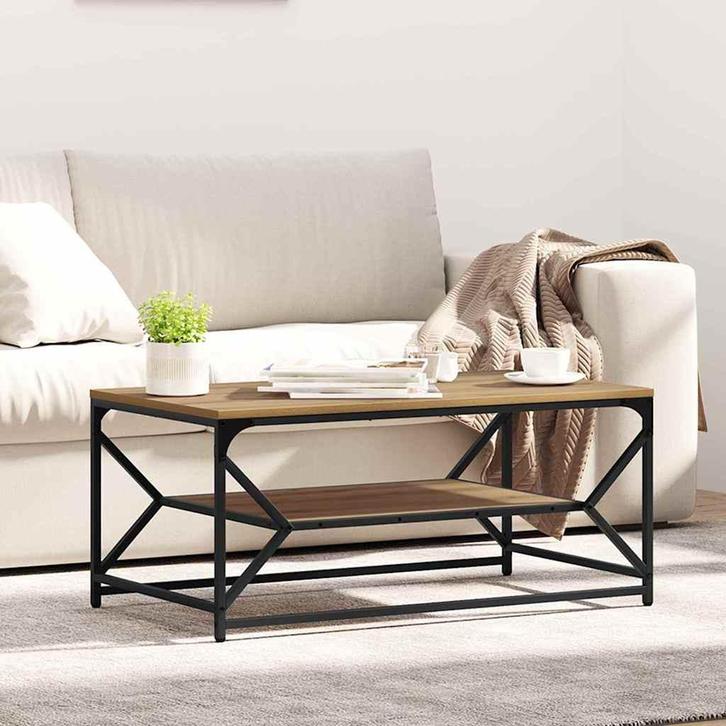 vidaXL Salontafel Artisan Eiken 90 x 50 x 40 cm, Huis en Inrichting, Tafels | Salontafels, Nieuw, 50 tot 100 cm, Overige houtsoorten