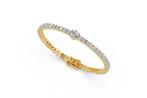 Tennis armband - 14 karaat Geel goud - 6.11ct. tw. Diamant