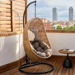 *WOONWINKEL* Kave Home Cira Hangende Tuinstoel Wicker Nature, Verzenden, Nieuw, Kunststof