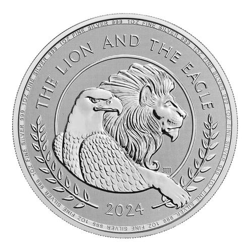 Zilveren Lion and the Eagle 1 oz 2024, Postzegels en Munten, Munten | Europa | Niet-Euromunten, Losse munt, Zilver, Verzenden
