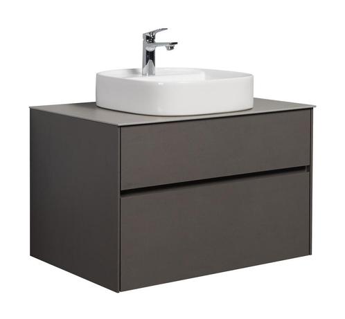 Badkamermeubel Set Hamilton 80 cm Steen Grijs Badmeubel, Huis en Inrichting, Badkamer | Badkamermeubels, Nieuw, Wastafelkast, Verzenden
