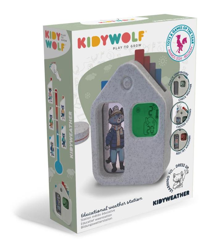 Kidywolf KIDYWEATHER Educatief Weerstation met buitensensor, Kinderen en Baby's, Speelgoed | Overig