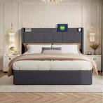 Gestoffeerd tweepersoonsbed met USB en opbergruimte 140/160x, Verzenden, Nieuw