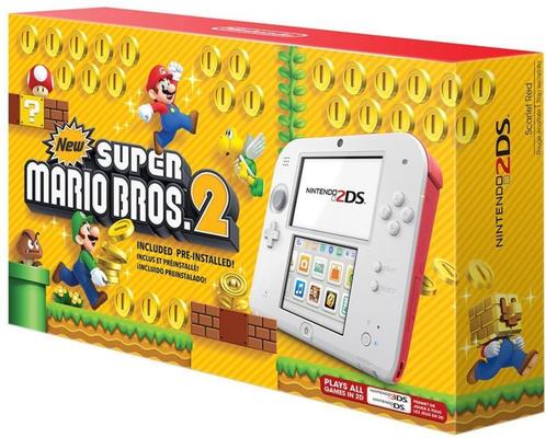 Nintendo 2DS Wit/Rood in Doos + New Super Mario Bros 2 (N..., Spelcomputers en Games, Spelcomputers | Nintendo 2DS en 3DS, Zo goed als nieuw