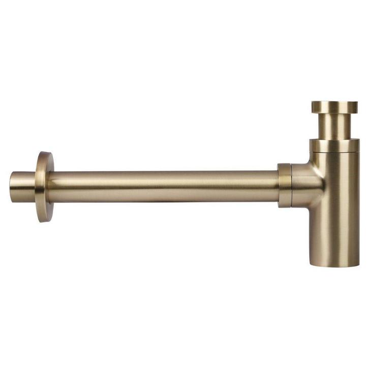 Differnz design sifon met muurbuis - mat goud, Doe-het-zelf en Verbouw, Sanitair, Nieuw, Verzenden
