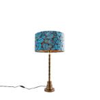 Art Deco tafellamp brons velours kap vlinder dessin 35 cm -, Nieuw, 50 tot 75 cm