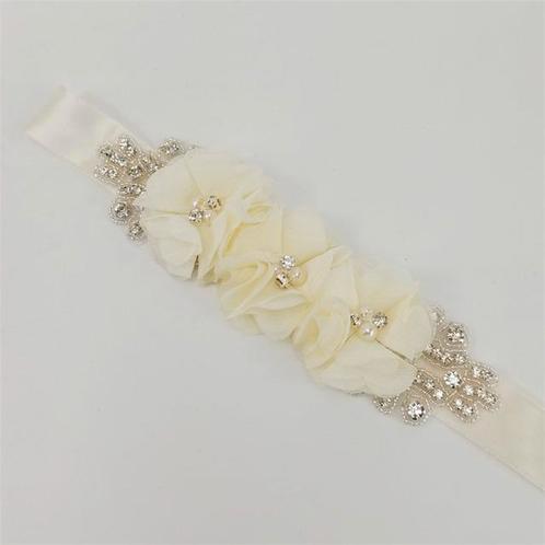 Bruidsriem, bruidscentuur weddingbelt ivory schitterende, Huis en Inrichting, Woonaccessoires | Kunstplanten en Kunstbloemen, Nieuw