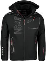 Geographical Norway Softshell Jas Heren Zwart/Zwart Royaute, Kleding | Heren, Jassen | Zomer, Verzenden, Nieuw, Zwart