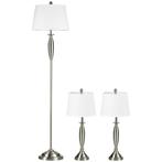 Lampenset - Sfeervol - Modern - Zilver/wit, Huis en Inrichting, Ophalen of Verzenden, Nieuw, Stof, Modern