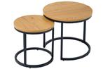 Ronde bijzettafels set van 2 ELEGANCE 45cm natuurlijk wild, Huis en Inrichting, Tafels | Sidetables, Ophalen of Verzenden, Nieuw