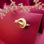 Gouden veer broche met parel | Vintage (gouden broche), Sieraden, Tassen en Uiterlijk, Broches, Gebruikt, Overige kleuren, Ophalen of Verzenden