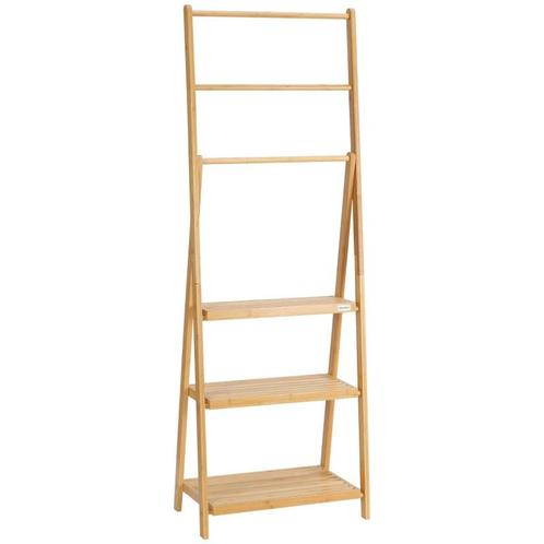 TRUUSK Bamboe Handdoekladder Met Planken - 3 Handdoekhouders, Huis en Inrichting, Badkamer | Badkamermeubels, Nieuw, Verzenden